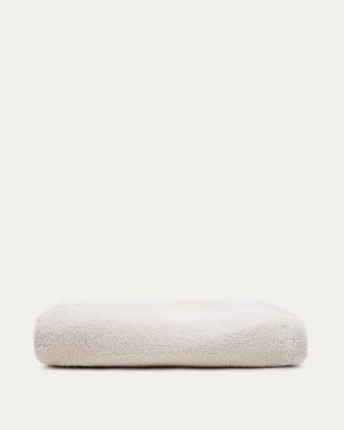 Kaeli footrest cover in ecru bouclé Ø 60 cm