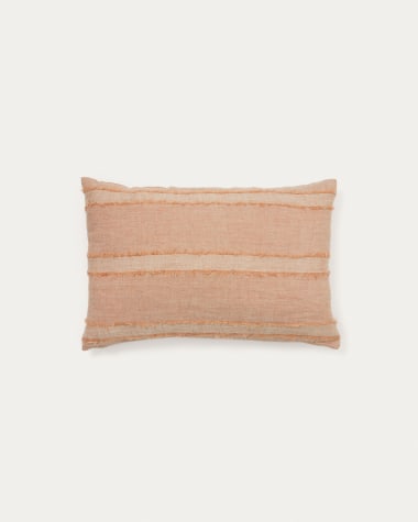 Neris terracotta 100% linen cushion cover 40 x 60cm