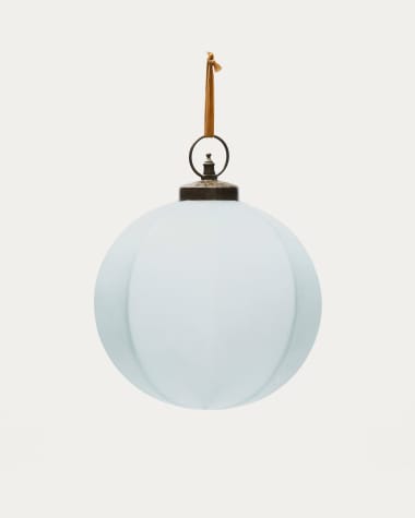 Bombka świąteczna Talve ze szkła z recyklingu w kolorze białym Ø 20 cm