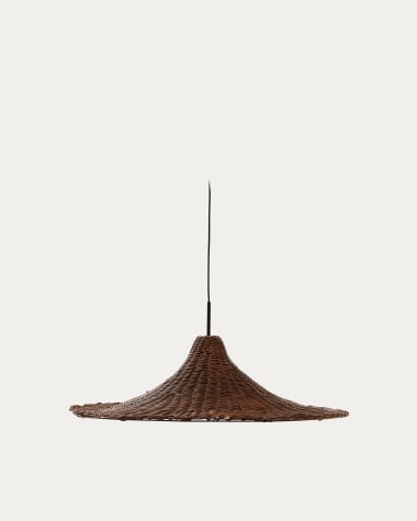 Lampenschirm für Deckenleuchte Bladia aus Rattan mit Finish in Braun Ø 70 cm