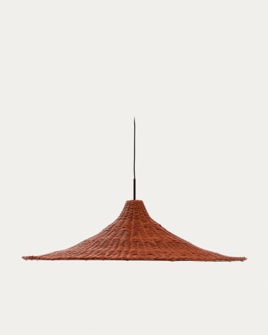 Lampenschirm für Deckenleuchte Bladia aus Rattan mit Finish in Terrakotta Ø 90 cm