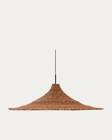 Lampenschirm für Deckenleuchte Bladia aus Rattan mit Finish in natürlichem Farbton Ø 90 cm