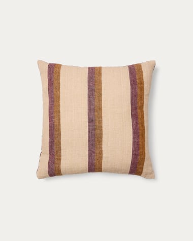 Arven multicoloured striped 100% linen cushion cover 45 x 45cm