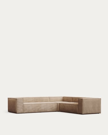 Blok 5-seater corner sofa thick taupe corduroy 320 x 290 cm / 290 x 320 cm