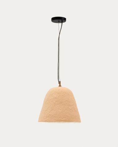 Deckenleuchte Lisora aus beigem Pappmaché Ø 25 cm