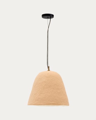 Deckenleuchte Lisora aus beigem Pappmaché Ø 35 cm