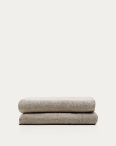 Tagesdecke Tandi aus 100 % Leinen in Beige für 90/135-cm-Betten