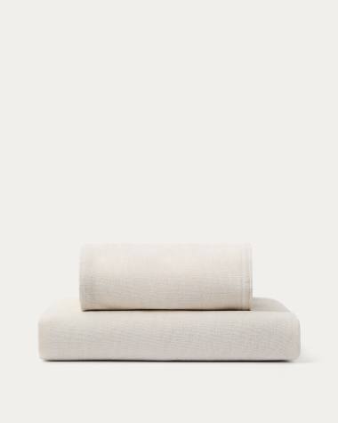 Alea ecru chenille cover for left end module