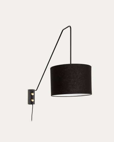 Jex wall lamp made of black painted metal UK adapter