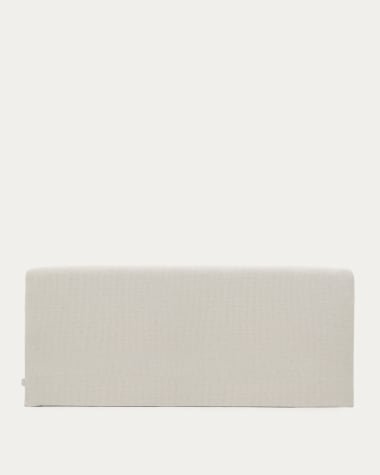 Abziehbares Kopfteil Valma aus perlafarbener Chenille für 180 x 200 cm großes Bett