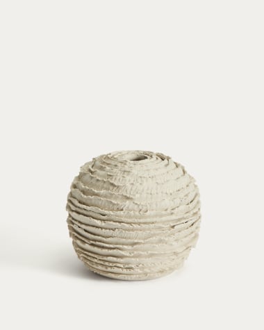Vase Evania aus beigefarbener Keramik 15,5 cm
