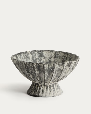 Centrotavola Valura in cartapesta grigio Ø 33 cm