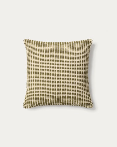 Housse de coussin Erelia 100 % coton jacquard vert 45 x 45 cm