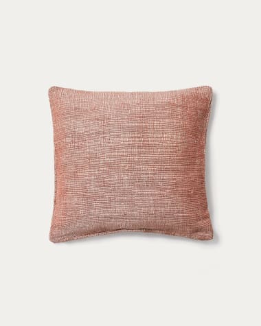 Machiel cushion cover in orange and white viscose jacquard 50 x 50 cm