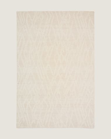 Wollteppich Selira mit Stickerei-Effekt, beige, 300 x 200 cm
