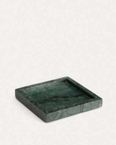 Plateau Serela en marbre vert 18 x 18 cm