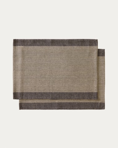 Set Briven di 2 tovaglie 100% cotone nere 35 x 50 cm