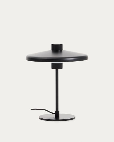 Lampe de table Nuvira en métal satiné noir