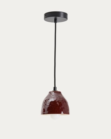 Drava ceiling lamp in burgundy ceramic