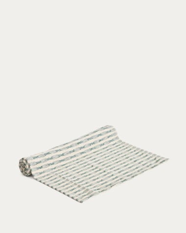 Runner da tavola Coren 100% cotone jacquard verde a contrasto 50 x 150 cm