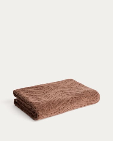 Dalira 100% cotton dark brown zebra jacquard bath towel 70 x 140cm