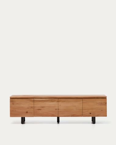 Uxue 3-door TV stand in solid acacia wood with bleached finish 200 x 58cm