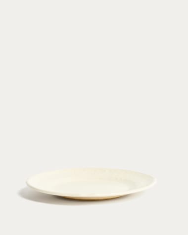 Assiette à dessert Varla en céramique beige