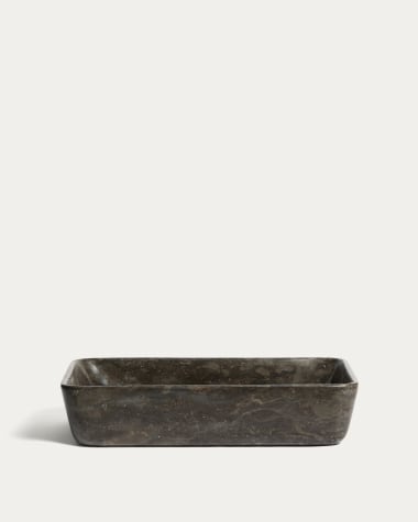 Vasque à poser Darnen en marbre gris 55 x 35 cm