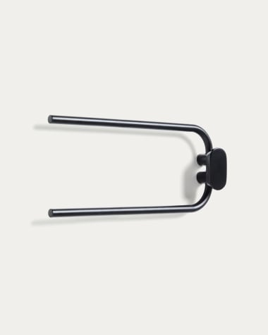Black metal Arely twin-handle towel rail