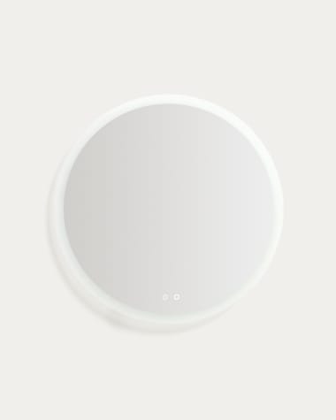 Mervi round bathroom mirror with LED light and anti-fog Ø 80cm