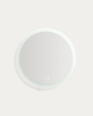 Mervi round bathroom mirror with LED light and anti-fog Ø 60cm