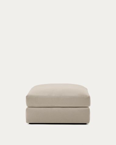 Alea removable cover footrest in light brown chenille 90 x 90 cm