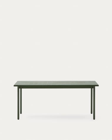 Maurina outdoor table in green galvanised steel with green tiles 223 x 101cm