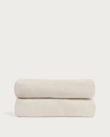 Martina bed cover in ecru chenille for mattress 90 x 200cm