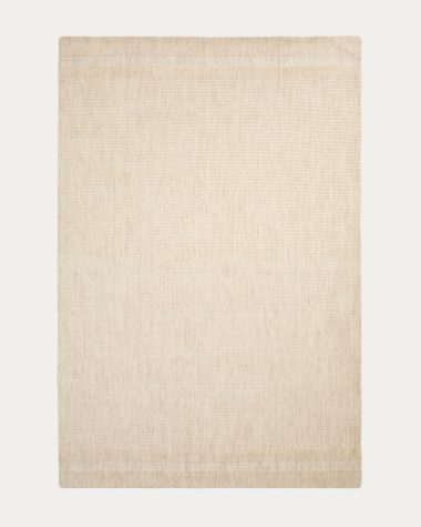 Tappeto Calira in lana jacquard intrecciata beige 230 x 160 cm