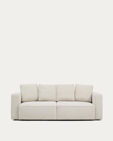 Marela 3-osobowa sofa rozkładana z beżowego szenilu 236 cm FSC Mix Credit