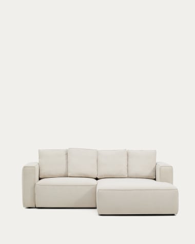 Marela 3-osobowa sofa rozkładana z prawym szezlongiem z beżowego szenilu 236 cm FSC Mix Credit