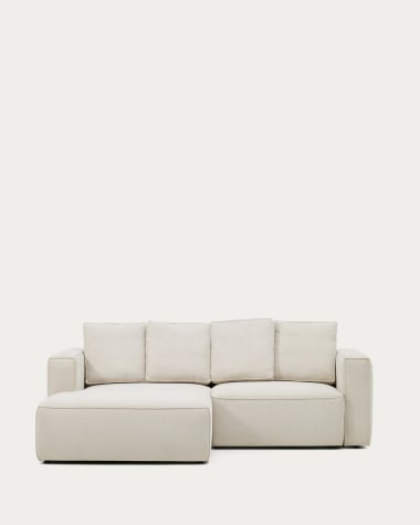 Marela 3-osobowa sofa rozkładana z lewym szezlongiem z beżowego szenilu 236 cm FSC Mix Credit