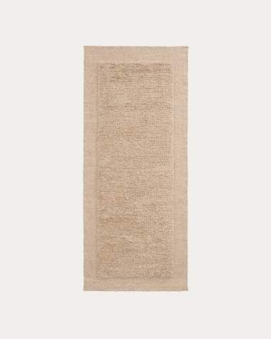 Marely beige wool runner rug 200 x 80cm