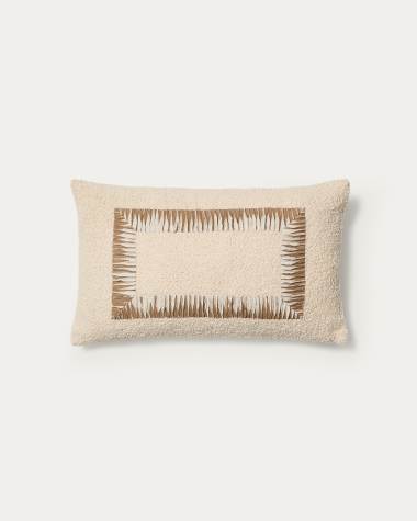 Enari beige and brown cotton cushion cover 50 x 30cm