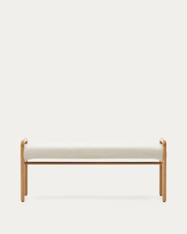 Ławka Macaret zdejmowany pokrowiec lite drewno dębowe naturalny 120 cm FSC Mix Credit