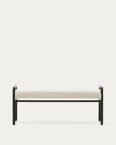 Panca Macaret sfoderabile legno massiccio di rovere finitura in nero 120 cm FSC Mix Credit