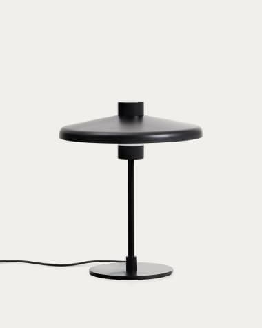 Nuvira table lamp in black satin metal UK adaptor