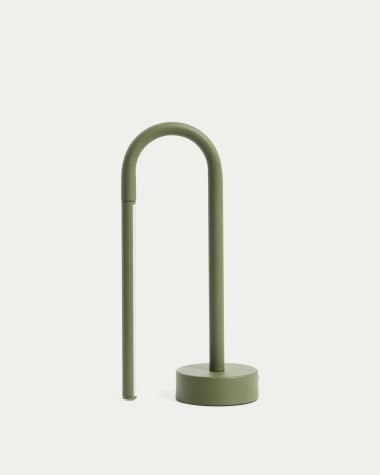 Bow green aluminium portable table lamp