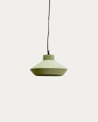 Lampada da soffitto Portol in ceramica verde