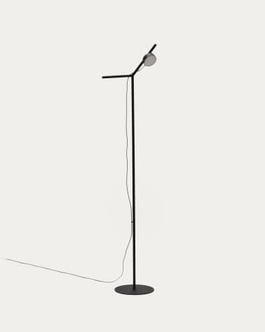 Orey black metal floor lamp with multi-position spotlight UK