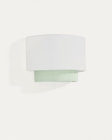 Bianella cotton and turquoise corduroy wall light Ø 40cm UK adaptor