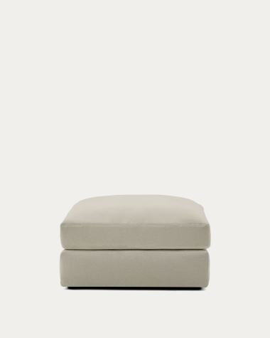 Alea removable cover footrest in light brown chenille 90 x 90 cm