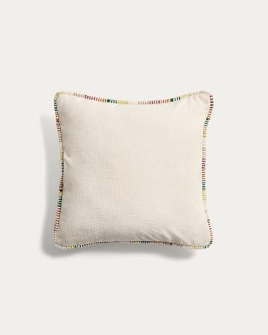 Ovelin green and ecru velvet cushion cover 30 x 50 cm