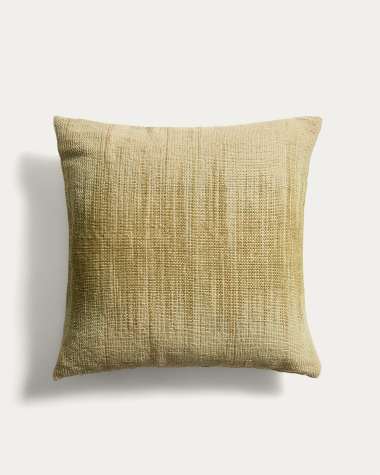 Olinan cushion cover with green bouclé detailing 30 x 50 cm
